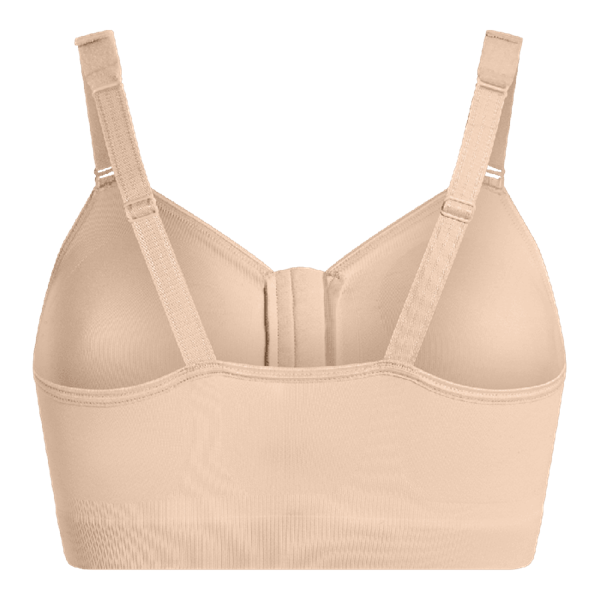 CareFix Alma Lipofilling & Post-Op BH, Größe L, beige, Reißverschluss vorne, klettbare Träger, Mikrofaser