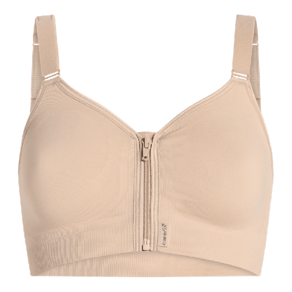CareFix Alma Lipofilling & Post-Op BH, Größe L, beige, Reißverschluss vorne, klettbare Träger, Mikrofaser